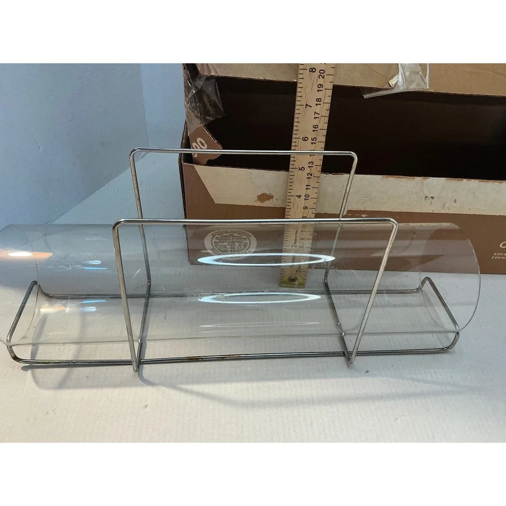 Pyrex Vintage Bake-a-Round Glass Bread Baker Set with Rack and Box 14in Clear